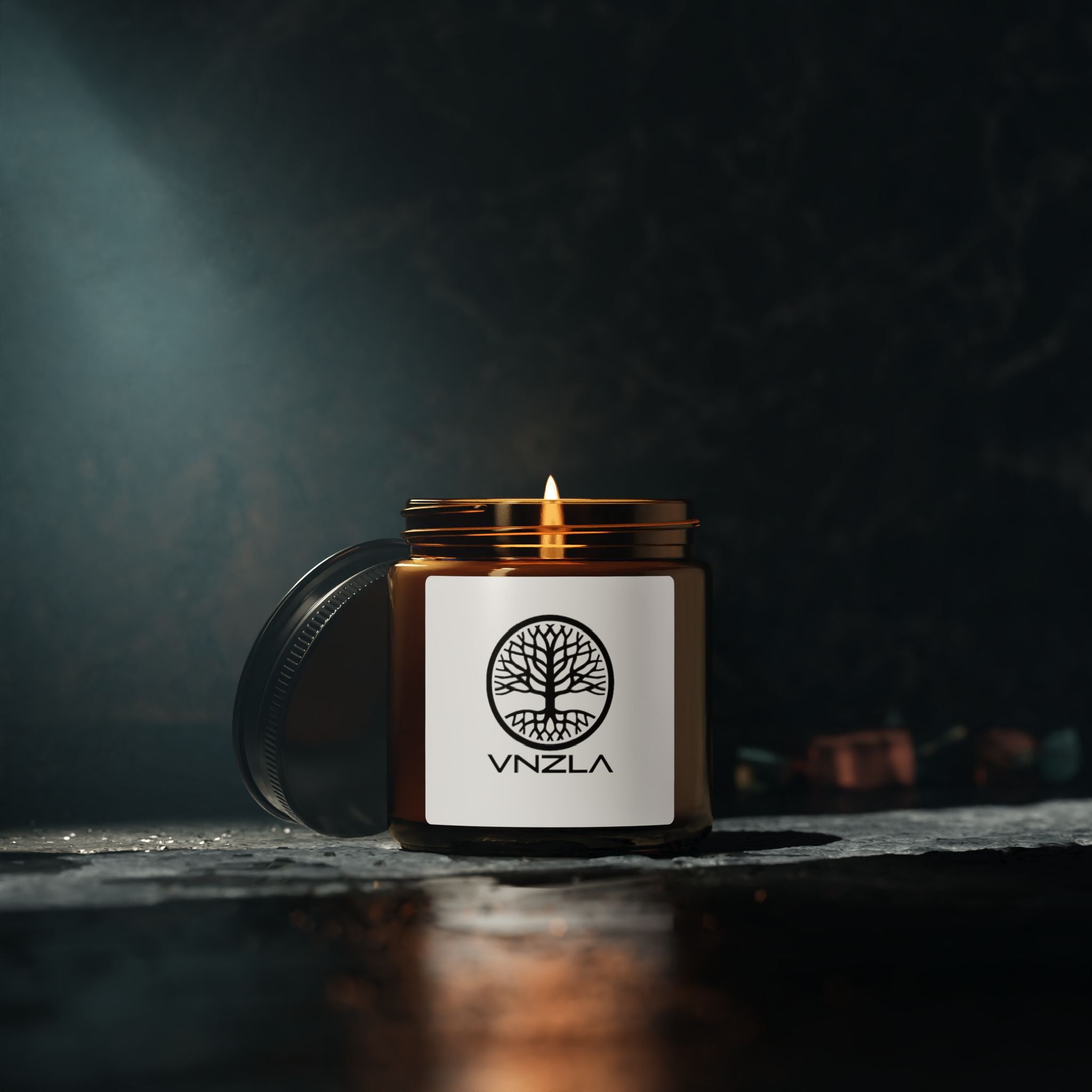 Scented Soy Candle (Multi-Size, Amber Jar)