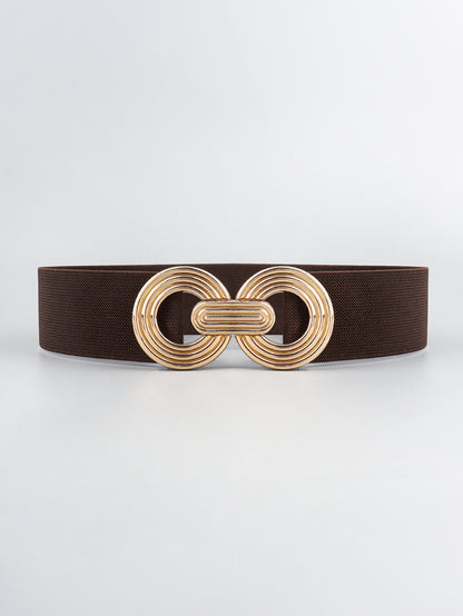 Geometric Buckle Elastic Wide Belt