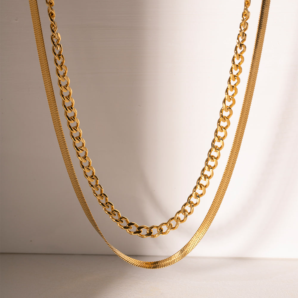 18K Gold-Plated Double Layered Necklace