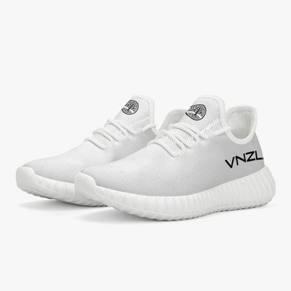 The Breeze- Mesh Knit Sneakers - White/Black